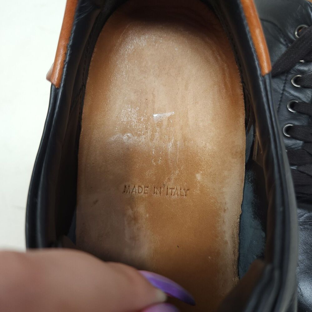 Good Man Brand Mens Sneakers Legend Black Leather Shoes Russell Wilson Italy 12 - Picture 8 of 11